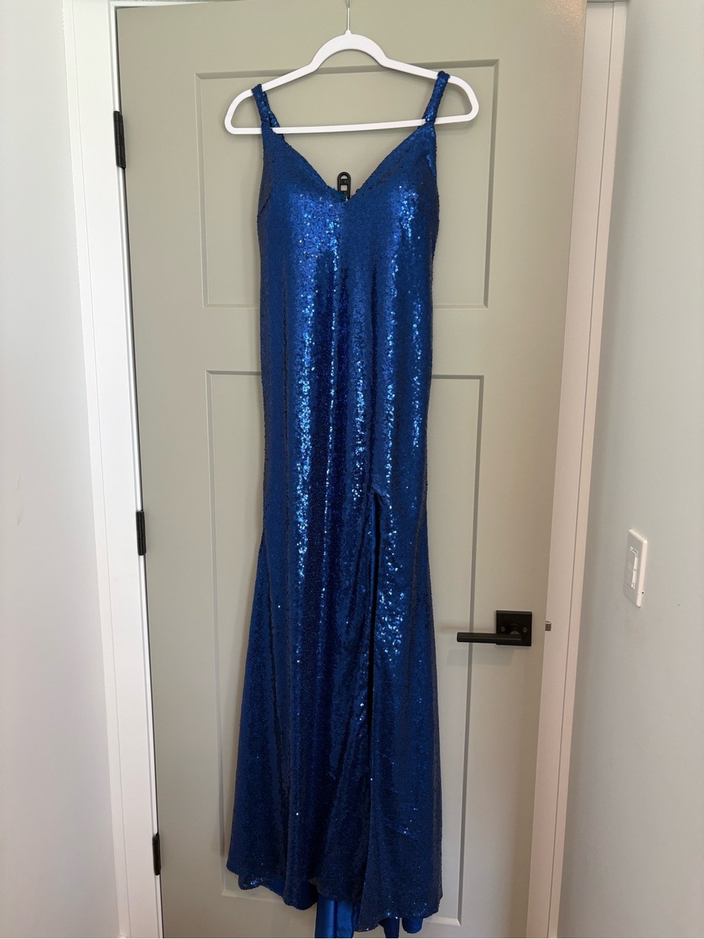 Custom Royal Blue Sequin Slip Gown